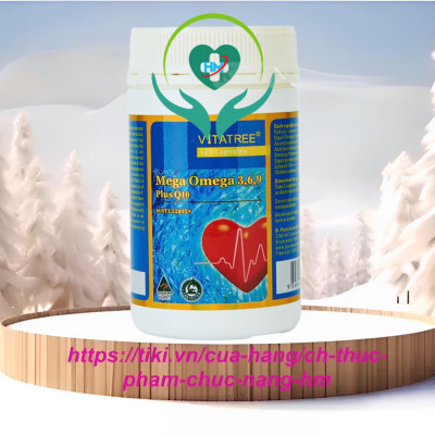 ￼Vitatree Mega OMEGA 369 Plus Q10 Hộp 120 viên - Nhập Khẩu Úc -Cung Cấp Acid Béo ,Chống Oxy Hóa - Bảo Vệ Tim Mạch