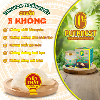 Yến chưng Isomalt PUTANEST hộp quà tặng cao cấp 12 hũ 70ml cho người ăn kiêng giữ dáng tiểu đường
