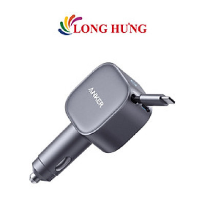 Cốc sạc xe hơi Anker Nano 2 in 1 Built-in Retractable USB-C 75W A2738 - Hàng chính hãng