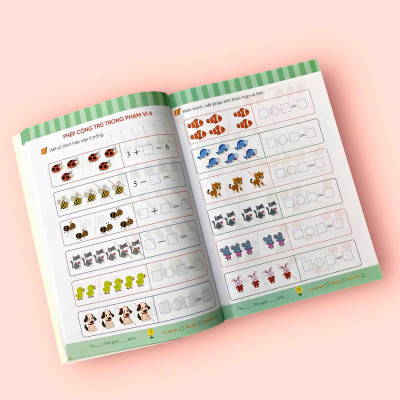 Sách cho bé - Nhìn Tranh Hoàn Thành Phép Tính - Toán Tiền Tiểu Học - Vui Học Toán - Dành cho trẻ từ 4 tuổi