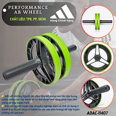 Con Lăn Tập Cơ Bụng, Bánh Xe Đẩy ADIDAS ADAC-11407 Performance AB Wheel (1 Cái) - Hàng Chính Hãng