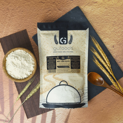 Bột Yến mạch ăn liền GUfoods - Nguyên liệu nhập khẩu, Bột đã chín, Giàu chất xơ & protein thực vật, Tốt cho sức khoẻ, Ăn kiêng, Healthy, Tập gym, Eat clean (túi 500g)