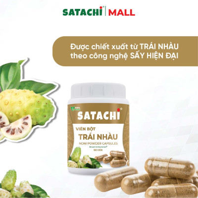 Viên Bột Trái Nhàu Nguyên Chất SATACHI – 100% Trái Nhàu – Dạng Viên Tiện Lợi – Hộp 180 viên