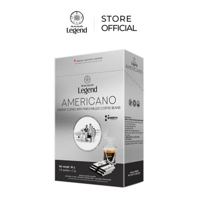 Cà Phê Trung Nguyên Legend Americano – Hộp 15 Gói – Hòa Tan Nhẹ Nhàng, Hậu Vị Ngọt