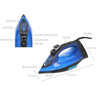 Bàn ủi, bàn là hơi nước cầm tay Philips GC3920, công suất 2500W, bảo hành 2 năm | Hàng chính hãng