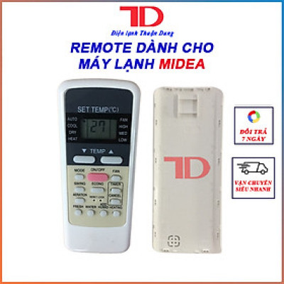 Remote dùng cho máy lạnh MIDEA, điều khiển dùng cho máy lạnh MIDEA, TẶNG KÈM PIN, hàng chính hãng, Điện Lạnh Thuận Dung