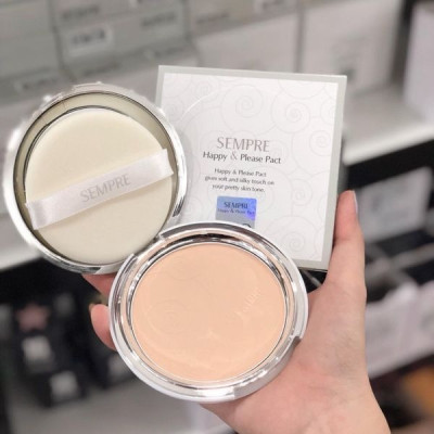 Phấn Phủ Dạng Nén Siêu Mịn GEO LAMY Sempre 22g Hộp Màu Trắng Hàn Quốc