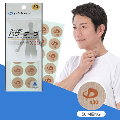 Miếng dán giảm đau X30 Phiten titanium power tape x30 (50 miếng) PT700000