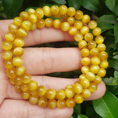 Vòng tay nữ đá mắt hổ tự nhiên vàng anh vip 6mm quấn tay 3 vòng đẹp vòng màu vàng anh tươi đẹp hợp nữ mệnh kim mệnh thổ mệnh thuỷ đeo tay may mắn xinh đẹp sang tay ạ