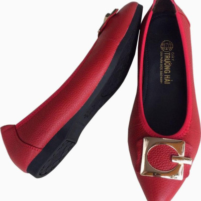 Giày búp bê nữ mũi nhọn da bò cao cấp  Trường Hải BB229