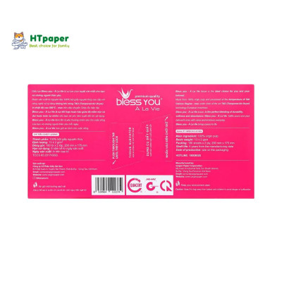 Khăn Giấy Hộp, Khăn Giấy Rút Bless You À La Vie 180 tờ x 2 lớp cao cấp mềm mịn