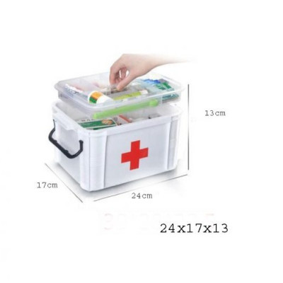 Hộp nhựa đựng đồ y tế đồ Nail mỹ phẩm gia đình đa năng (Cỡ nhỏ 24x17x13cm)