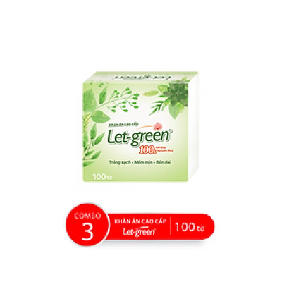 Combo Bao Khăn ăn cao cấp 33*33cm Let-green, 100 Tờ/Bao