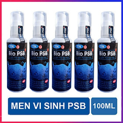 5 Chai Vi Sinh PSB 100ML hồ cá thế hệ mới: trong nước, bổ sung VITAMIN, ổn định PH cho bể cá, hồ cá cảnh