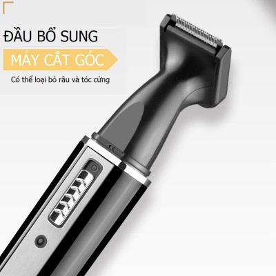 Máy tỉa lông mũi, râu, lông mày đa năng 4 in 1 - Dùng pin sạc tiện lợi – Sắt không gỉ, Chống nước, Cắt tóc, cạo râu, tỉa lông mũi và tỉa lông mày