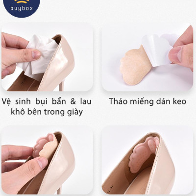 Combo 2 cặp Lót gót giày 4D hình cánh bướm có mặt gai silicone chống trầy rách da và chống tuột gót chân - buybox - BBPK70_2