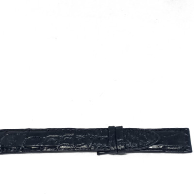 Dây đồng hồ nam nữ Huy Hoàng da cá sấu 2 mặt da màu đen HT8277