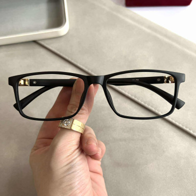 Kính gọng nhựa dẻo unisex nam nữ dáng basic chữ nhật cao cấp (Màu đen nhám)