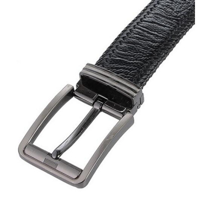 Dây nịt nam da đà điểu Huy Hoàng đan viền bản lớn đầu kim màu đen HP4459