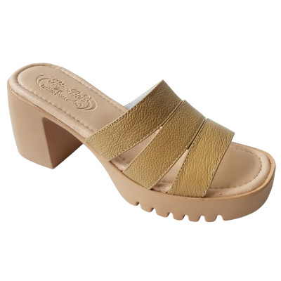 Dép Cao Gót Nữ BIGGBEN Da Bò Cao 8 Phân DCG100