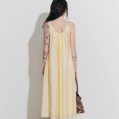 DOTTIE - Đầm maxi nhún ngực - Vàng - D0718