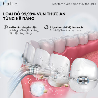 Máy Tăm Nước 2 Bình Thay Thế Halio UltraClean Express Hydro Floss Phiên Bản Nâng Cấp