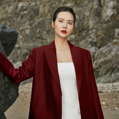 Áo khoác dáng măng tô dài Carmy thiết kế cao cấp WHITE CHIC