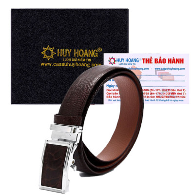 HJ4401-02-03-04 - Thắt lưng nam da đà điểu đen, nâu đât, vàng, nâu đỏ