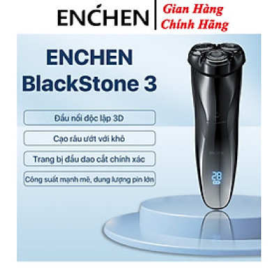 Máy Cạo Râu Enchen BlackStone3 hệ thống thông minh ESM cạo râu khô và ướt - Hàng chính hãng