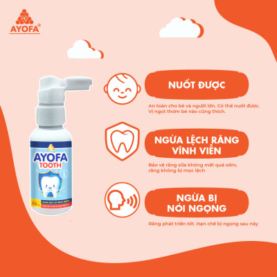 Xịt Chống Sâu Răng Cho Bé và Thơm Miệng Người Lớn AYOFA TOOTH 50ml