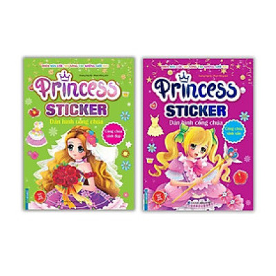 Sách - Princess Sticker Dán Hình Công Chúa - Xinh Xắn + Xinh Đẹp - Combo 2 Cuốn - Minh Thắng