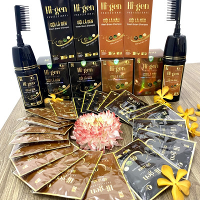 Dầu Gội Phủ Bạc, Gội là Nâu Hi-gen gói 25ml (Hộp 10 gói)