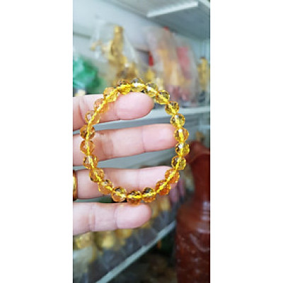 Vòng tay chuỗi đá thạch anh tự nhiên vàng tươi giác size nhỏ 8mm 22 hạt vòng hợp nữ mệnh kim thổ thuỷ đeo đẹp may mắn tốt cho sức khỏe, công việc hanh thông thuận lợi ạ món quà tặng ý nghĩa dành cho chính mình & người thân ạ