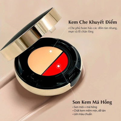 COMBO Phấn phủ kiềm dầu hoàn hảo KEILEI + Phấn nước đa năng 3 trong 1  KEILEI -  3 in 1 Radiance Cushion  KEILEI