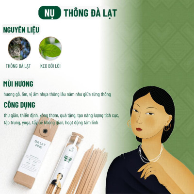 Nhang Thủ Công Thông Đà Lạt 3 Lành Hộp 30 Que 100 % Tự Nhiên Tặng Kèm Đế Chăm Không Hóa Chất Xông Thơm