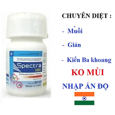 (Ko mùi- Nhập Ấn Độ) Combo 02 chai Thuốc Diệt Muỗi SPECTRA 10SC chai 50ml - diệt muỗi, kiến, gián.. . tồn lưu 2-3 tháng