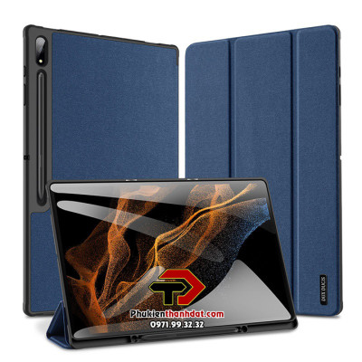 Bao da chống sốc cho SamSung Galaxy Tab S8 Ultra có ngăn đựng bút chính hãng Dux Ducis Domo - Hàng nhập khẩu 