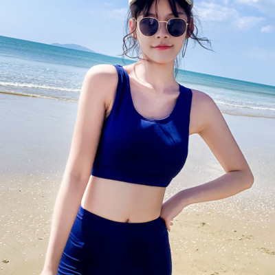 Bộ đồ bơi bikini nữ 2 mảnh kèm áo ren tay dài đi tắm biển, đi tập yoga, tập gym - B12