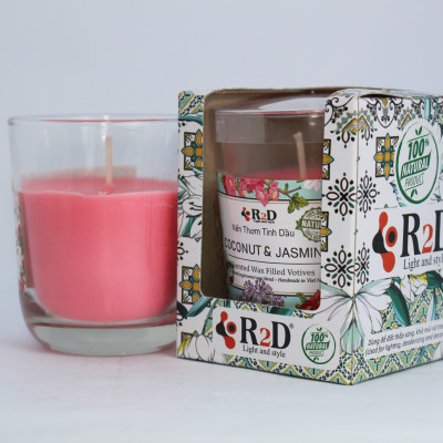 Nến thơm hoa Lài Coconut Jasmine R2D Thư giãn tinh thần - khử mùi hiệu quả