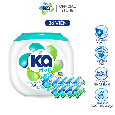 Hộp Viên Giặt Xả Đa Năng 4 Trong 1 KA Universal (36 Viên/ Hộp)
