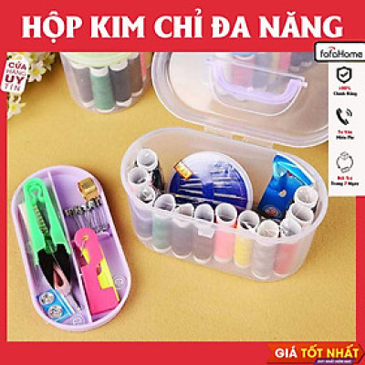 Hộp Kim Chỉ May Đồ Đa Năng Dùng Trong Gia Đình Tiện Dụng Bộ Hộp Kim Chỉ May Vá Đa Năng Gia Đình Nhiều Tầng - Kim Khâu, Chỉ, Kéo, Thước Dây, Đủ Size Màu Mini