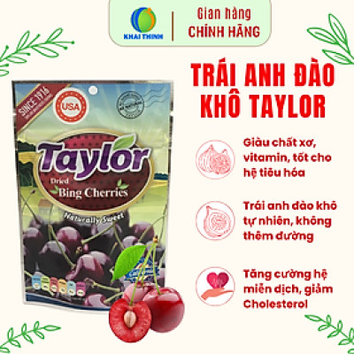 Anh Đào Cherry Khô Taylor Khô Tự Nhiên sấy dẻo không hạt, món ăn vặt trái cây sấy bổ dưỡng 45g