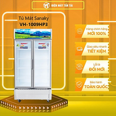 TỦ MÁT 2 CÁNH INVERTER SANAKY 900 LÍT VH-1009HP3 ĐỒNG (R134A) - HÀNG CHÍNH HÃNG - CHỈ GIAO HCM