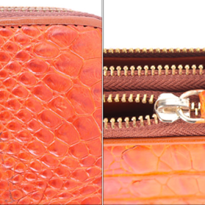 Ví Nữ Da Cá Sấu Nhiều Ngăn Gai Huy Hoàng HT3279 (11 x 22 cm) - Vàng
