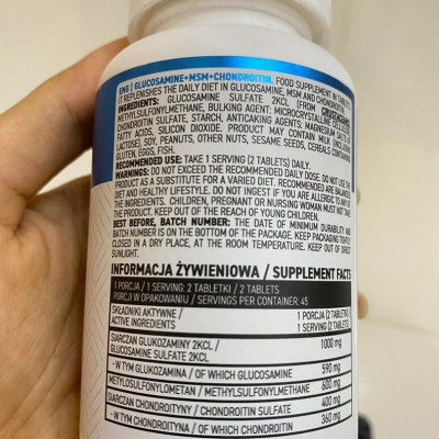 Ostrovit Glucosamine + MSM + Chondroitin 90viên tablets – Hỗ trợ khớp, sụn, linh hoạt khớp, chất nhờn khớp, cải thiện tóc, móng và da