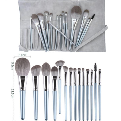 Bộ Cọ Trang Điểm 14 Cây Cán Bạc Cao Cấp Lông Siêu Mịn, Bám Phấn, Phù Hợp Mọi Loại Da, Không Gây Khó Chịu Cho Người Dùng, Có Bao Da Nhỏ Gọn, Tiện Dụng Đầy Đủ Chức Năng Makeup Cá Nhân Hiệu Quả, Tay Cầm Thoải Mái, Dễ Dàng Sử Dụng DRU - Hàng Chính Hãng