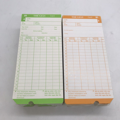 5 Xấp thẻ giấy để chấm công ( dùng cho các dòng Máy chấm công thẻ giấy) - Hàng nhập khẩu