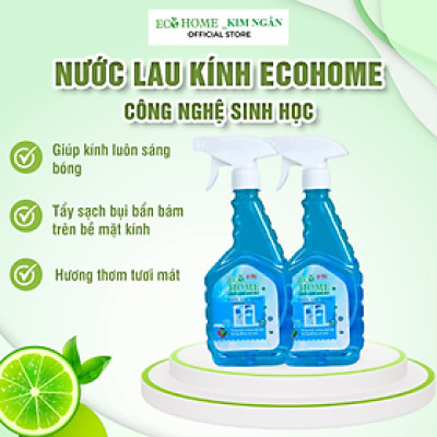 Nước Lau Kính Dạng Xịt Sáng Bóng Ecohome Việt Nam 500g Hương Hoa Nhài Thơm Ngát