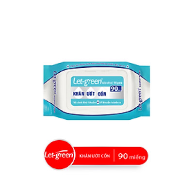 Combo Khăn Ướt Cồn LET-GREEN 90 Miếng/Bao