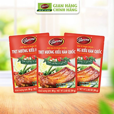 Combo 3 gói Xốt Gia vị hoàn chỉnh Barona - Thịt Nướng Hàn Quốc 80gr